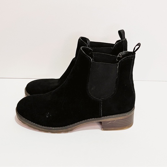 Kensie Suede Leather Chelsea Ankle Boot Womens 7 Black Casual Moto Slip on Shoe - Picture 5 of 10